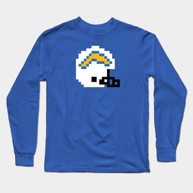 8 Bit Los Angeles Chargers Helmet Long Sleeve T-Shirt by N8I